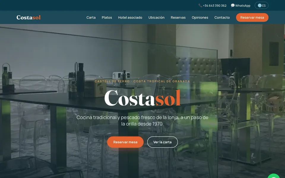 Web de Restaurante Costasol